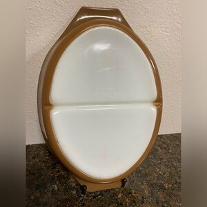 Antique PYREX Early American divided dish.